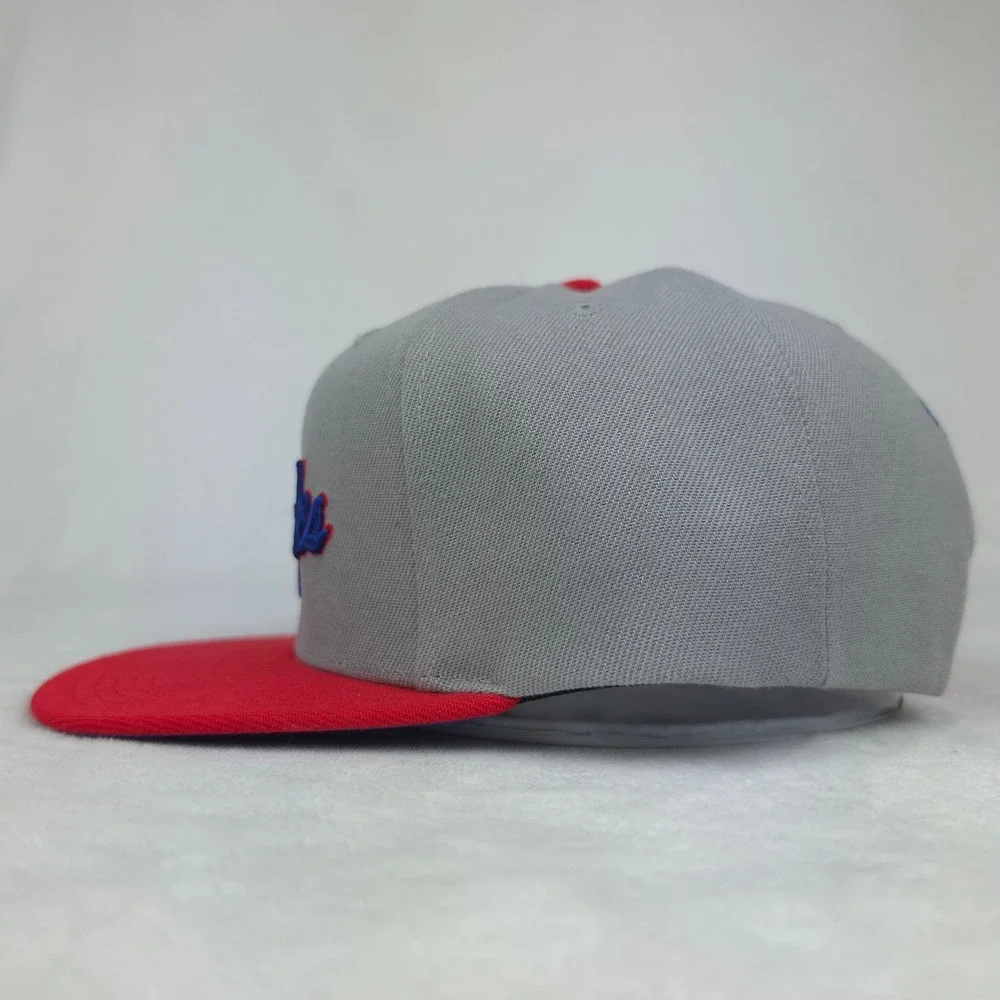 LA Lakers Mitchell & Ness NBA Snapback‎ Hat Cap 3D Logo Gray Red New
